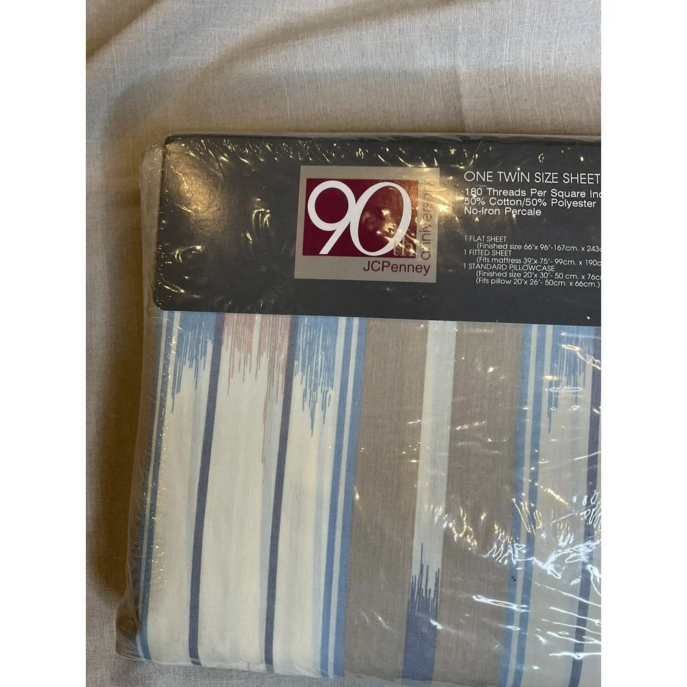 JCPenney Twin Sheet Set 90th Anniversary ‎ Non Iron Southwest Design 1992